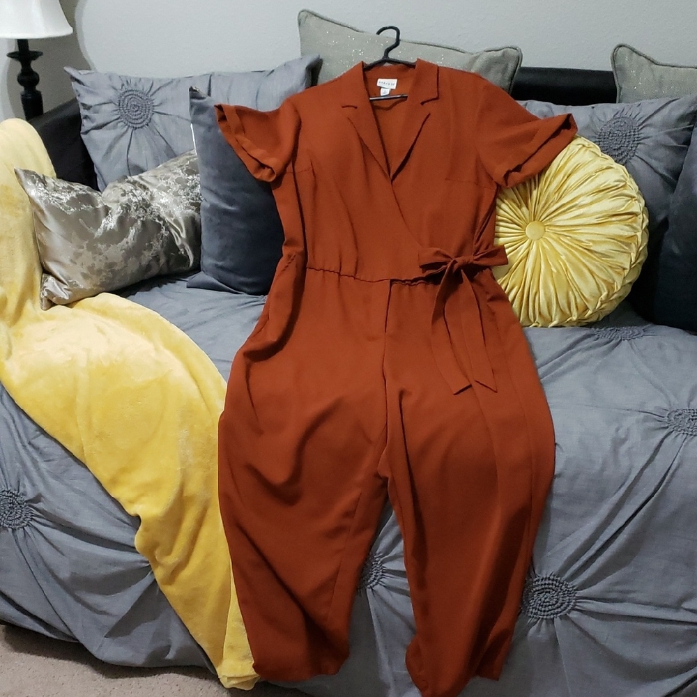 Rust Jumpsuit with Belt
